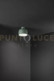 Yelmo plafoniera in metallo 1 luce attacco e27 verde opaco + bianco...