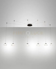 Arabella sospensione bianca 6 luci a led 3000k - 48w - 4530 lm dimm...