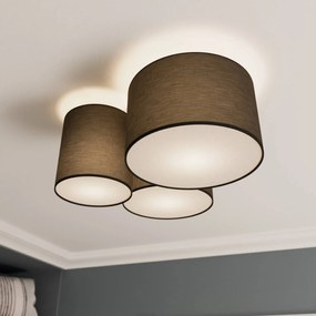 Plafoniera soffitto Laurenz Lindby, dimmerabile, Alluminio / Grigio / Zincato, Soggiorno / Sala da pranzo, Tessuto / Stoffa / Seta, Moderno, Plafoniera