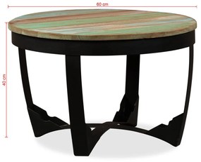 Tavolino da Salotto in Legno Massello di Recupero 60x40 cm