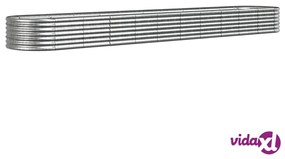 vidaXL Letto Giardino Acciaio Verniciato a Polvere 440x80x36cm Argento