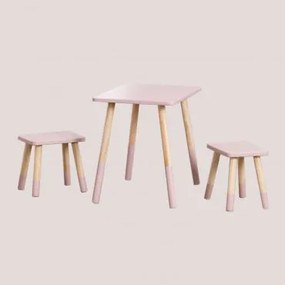 Set tavolo e sgabello in legno Grechen Style Kids Incarnato - Sklum