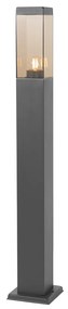 Lampione da esterno smart grigio scuro con vetro fumé 80 cm incl. WiFi P45 - Malios