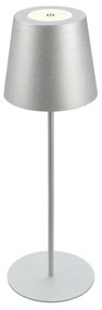 Lampada Da Tavolo Moderna Kiki Metallo Cromo Opaco Led Integrato 2,5W 2700K