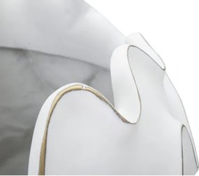 Vaso rotondo in resina con decorazioni ondulate a foglie Ø 44X37 cm bianco