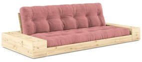 Divano letto in velluto a coste rosa 244 cm Base - Karup Design