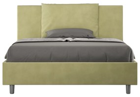 Letto Matrimoniale rivestito in Microfibra - ANTEA Dimensione Rete: 150x190, Tipologia Letto: Con Rete, Colore: Verde