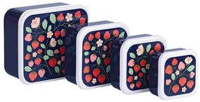 A Little Lovely Company - set di quattro scatole merenda - fragole