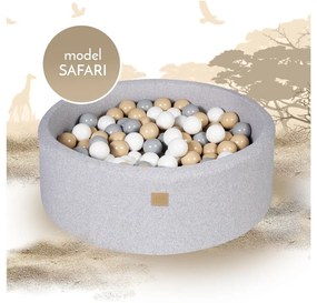 Piscina di palline grigia in velluto a coste ø 90x30 cm Montessori – Meowbaby