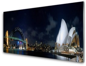 Quadro su vetro acrilico Architettura del ponte di Sydney 100x50 cm