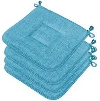 Set 4 Cuscini Sedia Cucina Cotone Morbidi Lavabili Universali Coprisedia Colore Pastello Blu