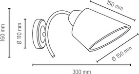 Spot-Light 8341128 - Lampada da parete METTE 1xE27/40W/230V