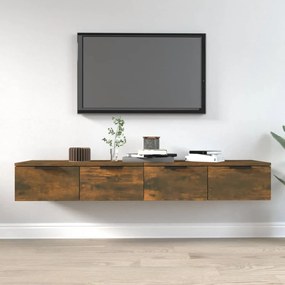 Mobili Pensili 2 Pz Rovere Fumo 68x30x20 Cm Legno Multistrato /