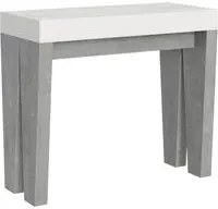 Consolle allungabile 90x40/196 cm Spimbo Mix Small piano Bianco Fra - Bianco Frassino/Cemento