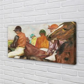 Stampa quadro su tela Rider Horses Race 100x50 cm