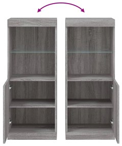 Credenza con Luci LED Grigio Sonoma 41x37x100 cm