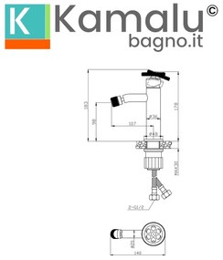 Kamalu - miscelatore bidet con rotella monocomando finitura cromata | inner-cromo