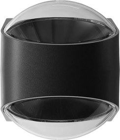 Applique LED 12W Bidirezione Curvo IP65 con LED Bridgelux - Nera