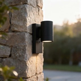 Applique GU10 con Sensore Crepuscolare E27 IP65 per esterno - Nera