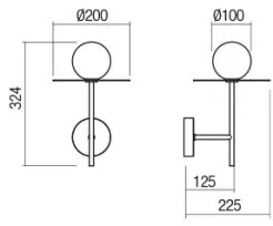 Redo 01-2725 - Applique PLATO 1xG9/10W/230V oro
