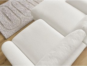 Divano angolare bianco (con penisola a sinistra/con chaise lounge) con rivestimento in bouclé Leonore – Bobochic Paris