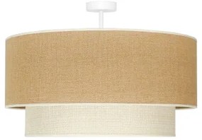 Duolla - Lampadario a plafone YUTE BOHO 3xE27/15W/230V diametro 60 cm marrone/color crema