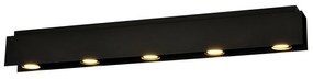 Plafoniera Moderna 5 Luci Cassiopea In Acciaio Nero