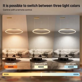 Brilagi - Lampadario LED dimmerabile su cavo PORTOFINO LED/60W/230V Ø 80 cm dorato + telecomando