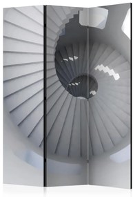 Paravento Scale a Spirale (3-parti) - lumaca architettonica tra il bianco