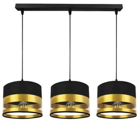 Lampadario su filo MILO 3xE27/60W/230V dorato/nero
