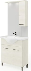 Mobile Bagno Con Piedini Rubino 2 Ante 75 Cm Rovere Ghiaccio