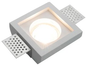 Portafaretto GU10 e MR16 Quadrato Gesso Pitturabile Ø100x100 mm