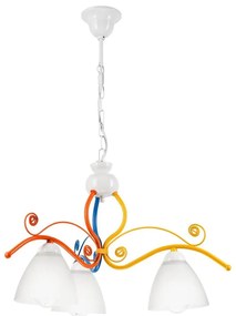 Lampadario a sospensione con catena RETRO 3xE27/60W/230V bianco/colorato