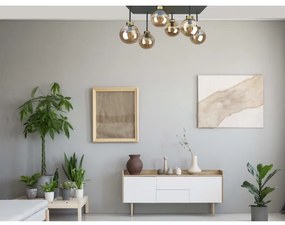 Lampadario a plafone DEA 6xE14/60W/230V nero/oro/fumé beige