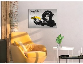 Quadro fai da te  Scimmia (Banksy Street Art Graffiti)  Colore Giallo, Dimensioni e Misure 60x40