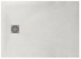 Piatto doccia in resina FS25 bianco L 110 x L 70 x H 3 cm effetto pietra