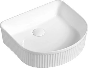 Mexen Grovo lavabo da appoggio scanalato 41 x 36 cm, bianco - 22304200