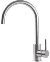 Rubinetto Cucina Miscelatore Monocomando Lavello Canna Tonda Girevole in Acciaio Inox