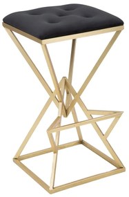 Sedia da bar nera/dorata in imbottito (altezza della seduta 75 cm) Piramid – Mauro Ferretti