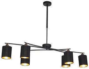 Lampada a sospensione moderna nera regolabile 6 luci - Lofty