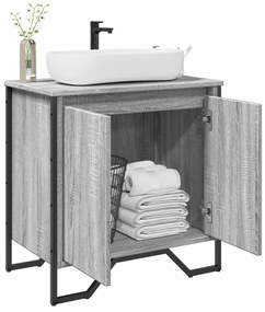 Mobile Lavabo Bagno Grigio Sonoma 60x35x60 Cm İn Truciolato /
