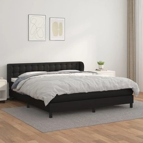 Giroletto A Molle Con Materasso Nero 160x200 Cm İn Similpelle /