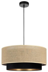 Lampada a sospensione su cavo SARTA 1xE27/60W/230V nero/juta