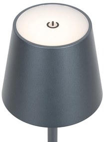 Lampada da tavolo da esterno grigia con LED dimmer touch ricaricabile - Janet