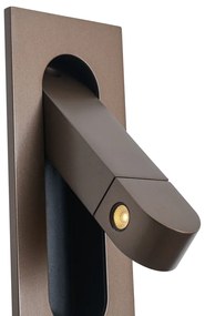 Lampada da parete moderna bronzo scuro con LED e porta USB-C - Hilton