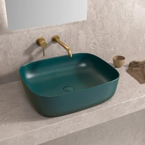 Kamalu - Lavabo da appoggio colore verde opaco | KLT-490V