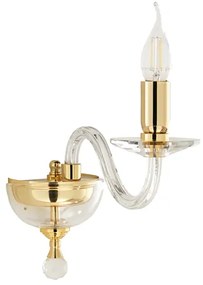 Applique PAGANINI a 1 Luce in vetro lavorato a mano 12 cm Oro