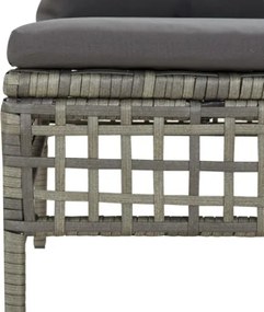 Set Divani da Giardino 4 pz con Cuscini in Polyrattan Grigio
