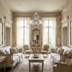 Lampadario Arte Povera Cesto Metallo Bianco E Oro 5 Luci E14