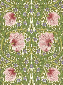 Morris & Co Carta da parati Pimpernel - Sap Green/ Strawberry